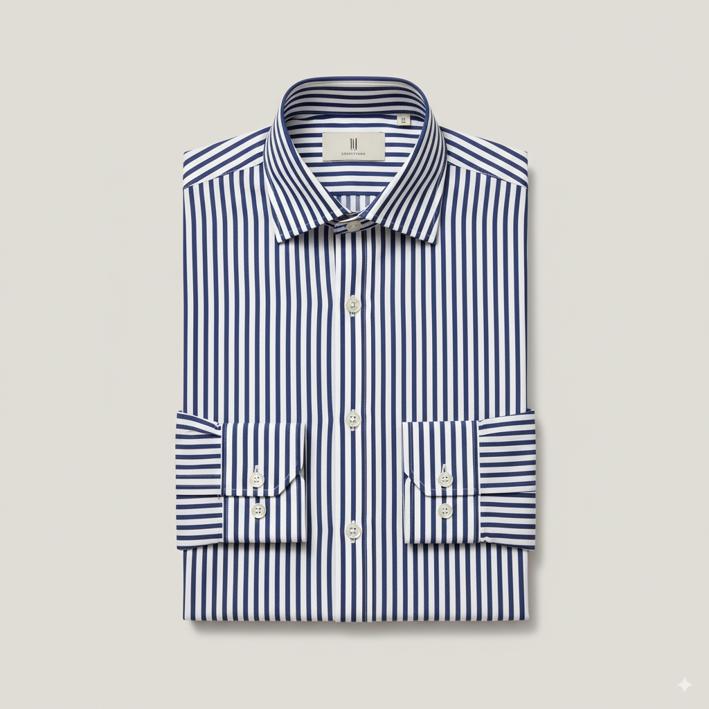 The Executive Stripe – Navy on White