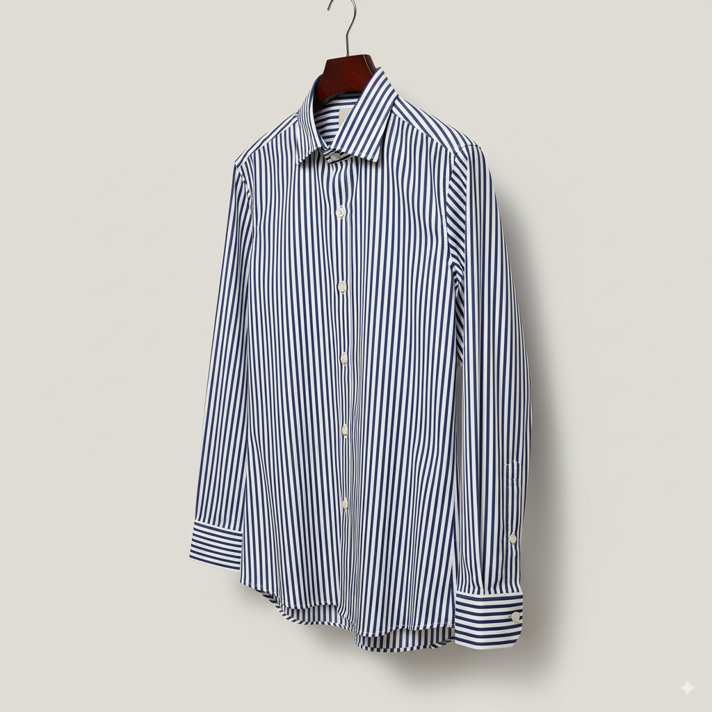 The Executive Stripe – Navy on White