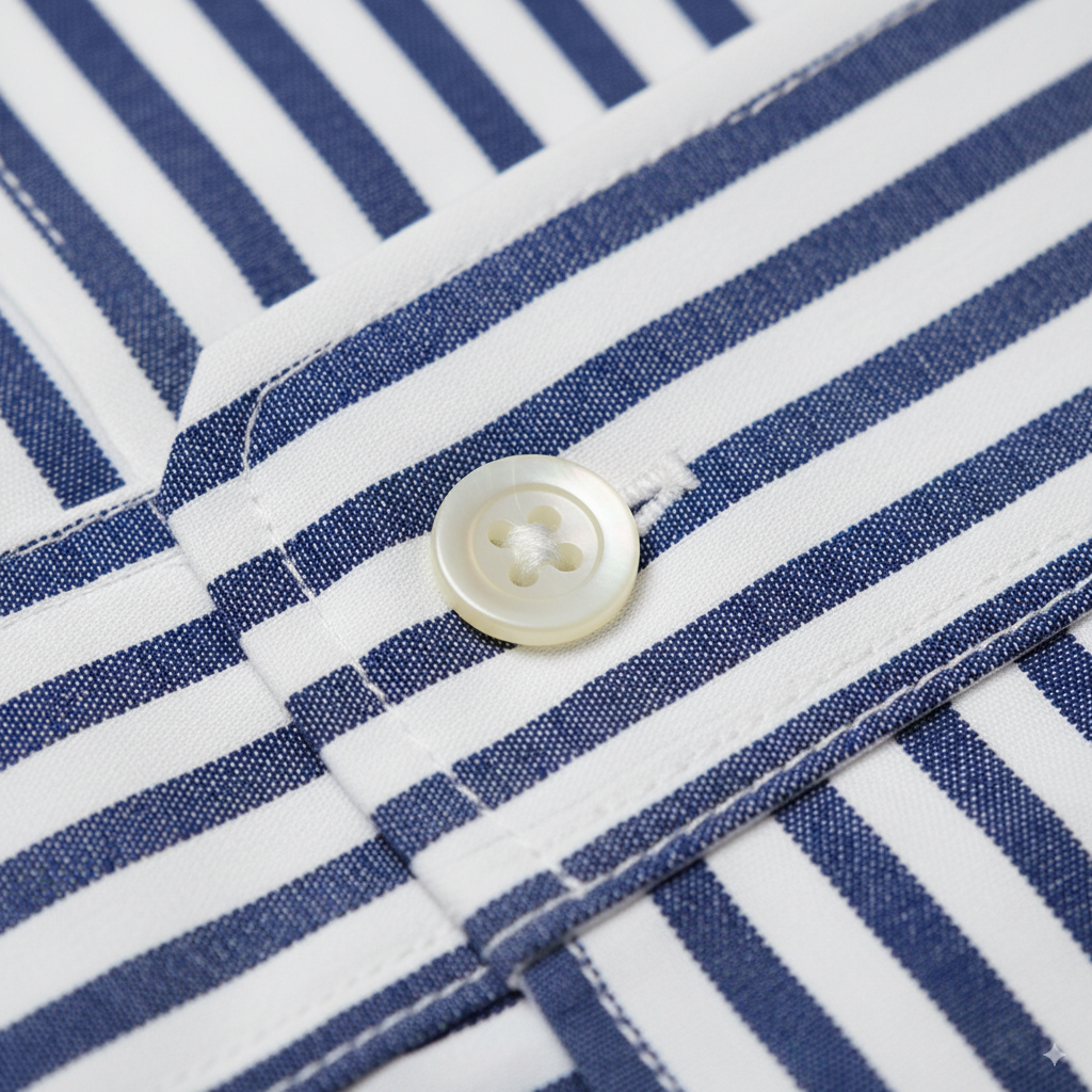 The Executive Stripe – Navy on White