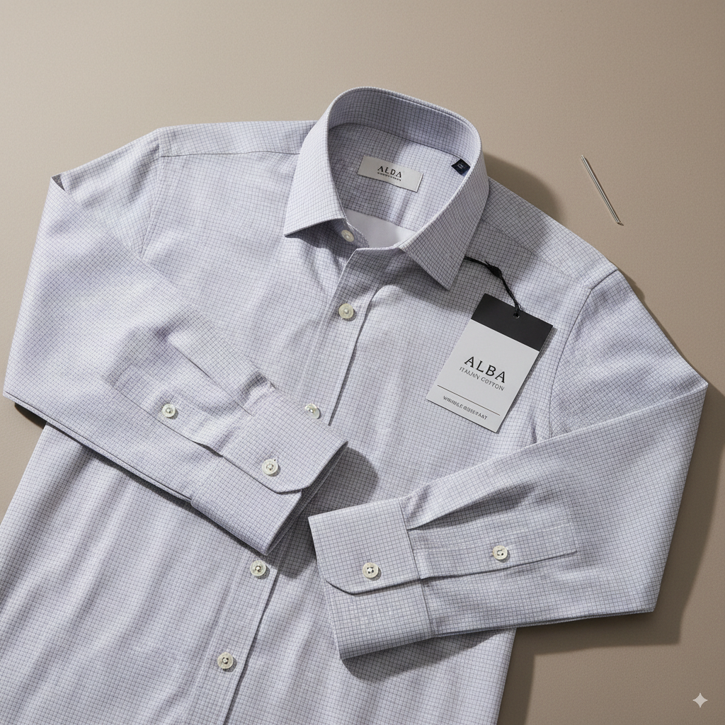The Coastal Check – Pale Grey Micro Check