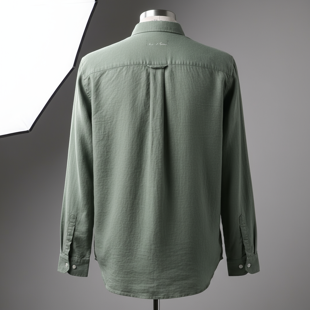 The Premium Sage Green Linen Cotton Blend Men's Shirt