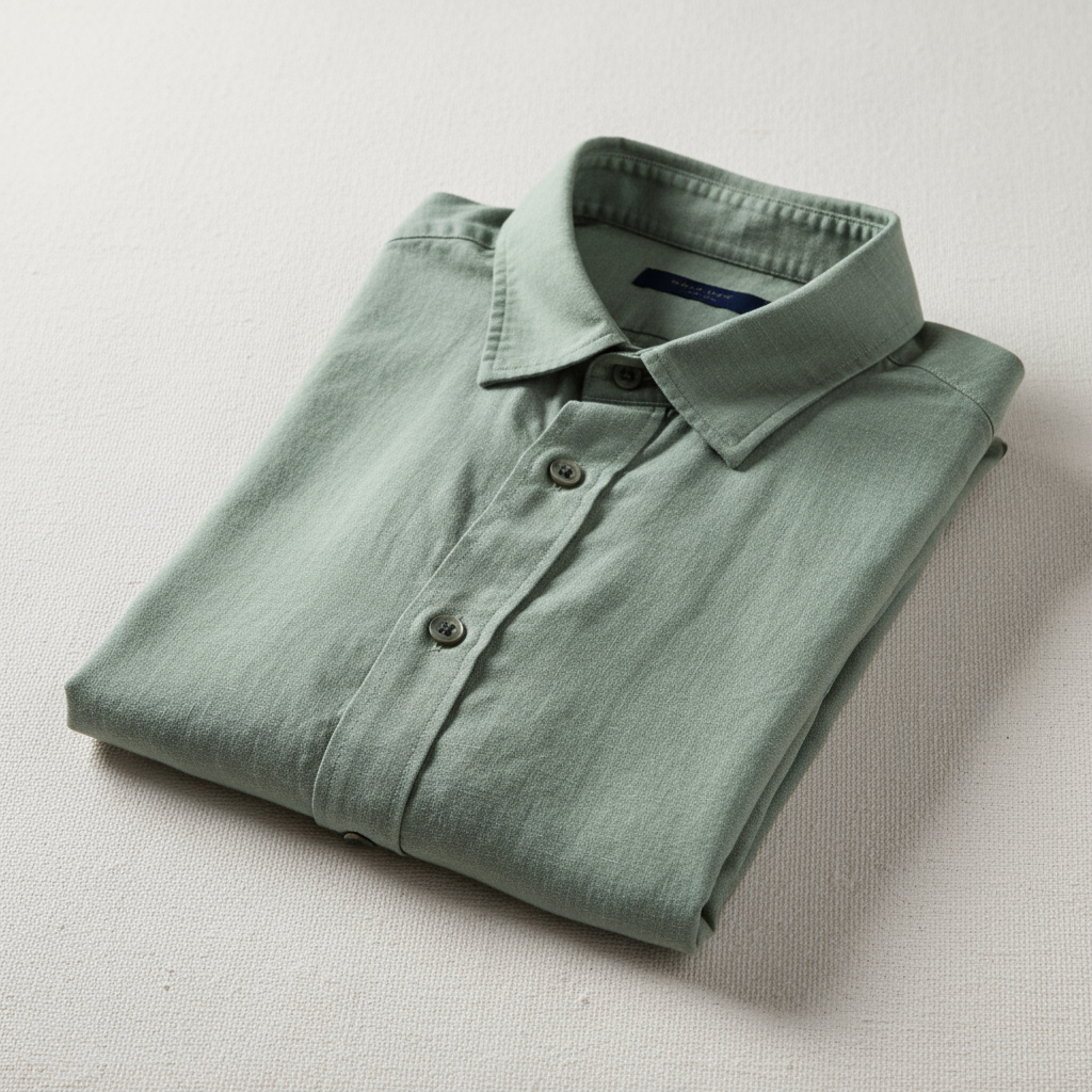 The Premium Sage Green Linen Cotton Blend Men's Shirt