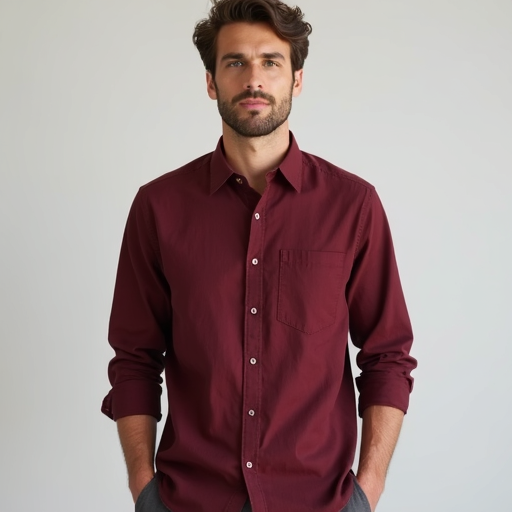 The Reserve Burgundy Linen-Cotton Shirt