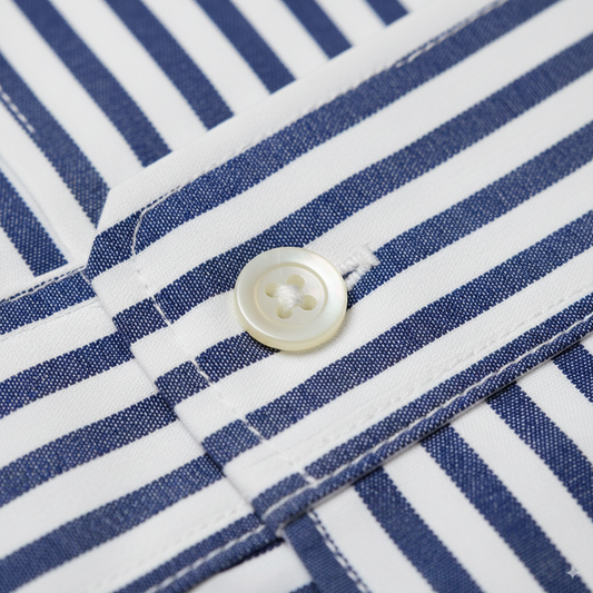 The Executive Stripe – Navy on White