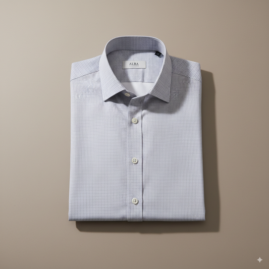 The Coastal Check – Pale Grey Micro Check