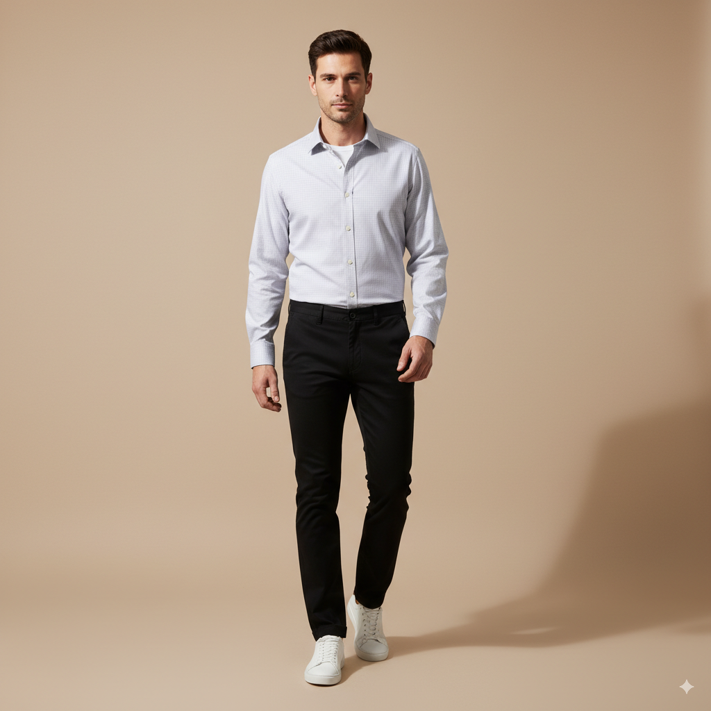 The Coastal Check – Pale Grey Micro Check