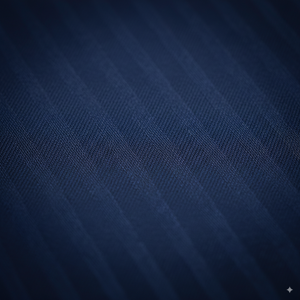 The Navy Cotton Satin Stripe