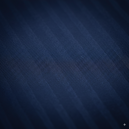 The Navy Cotton Satin Stripe